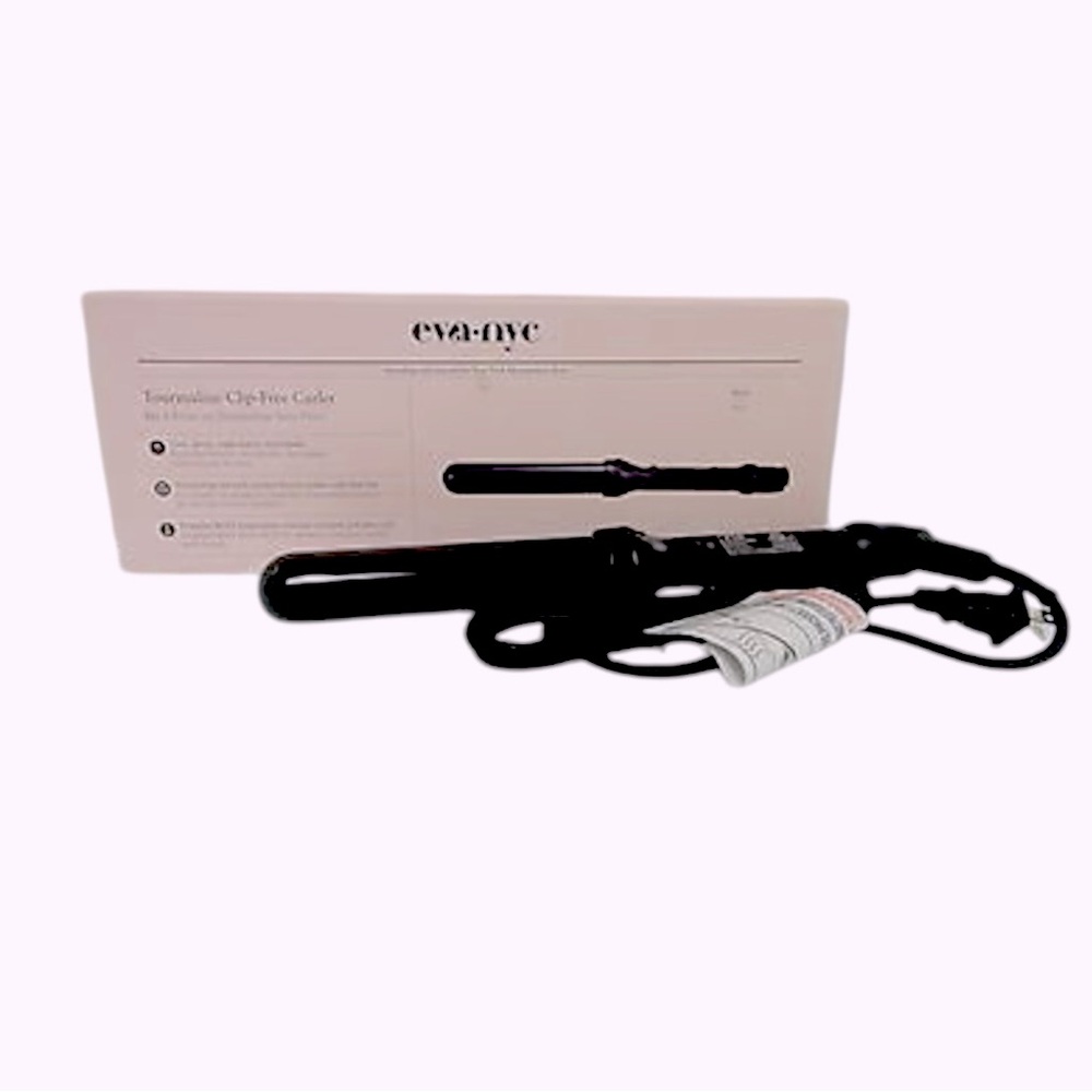Eva NYC Tourmaline Ceramic Clip-Free Curler curling iron Black perfect for hair
